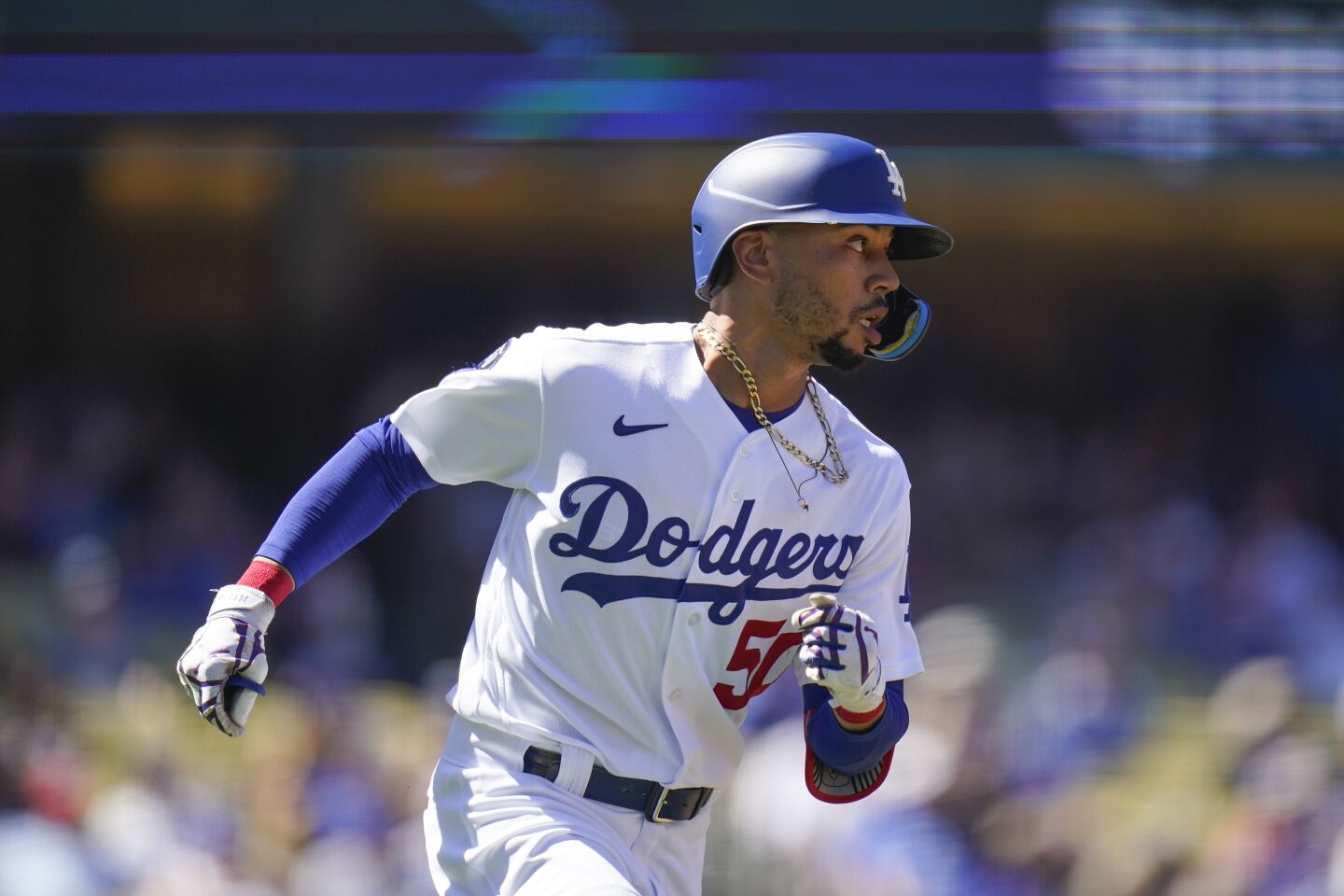 Trending: Los AngelesOF Mookie Betts (pictured) leads the team with 35 homers, while four other Dodgers – C Will Smith (23), 3B Max Muncy (21), 1B Freddie Freeman (20) and SS Trea Turner (20) – all have at least 20 homers. Turner leads the team with 97 RBIs and 25 steals and Freeman is tops with a .922 OPS. 3B Justin Turner, however, has been the Dodgers’ most dangerous hitter this month, pairing four homers and 15 RBIs with a .361/.434/.639 batting line. With 22 saves in 27 chances and a 4.07, RHP Craig Kimbrel has been removed as the team’s closer. Manager Dave Roberts expects a committee situation, but LHP Alex Vesia (1.08 ERA in September), RHP Evan Phillips (1.23) and RHP Chris Martin (1.69) are all thriving this month.
