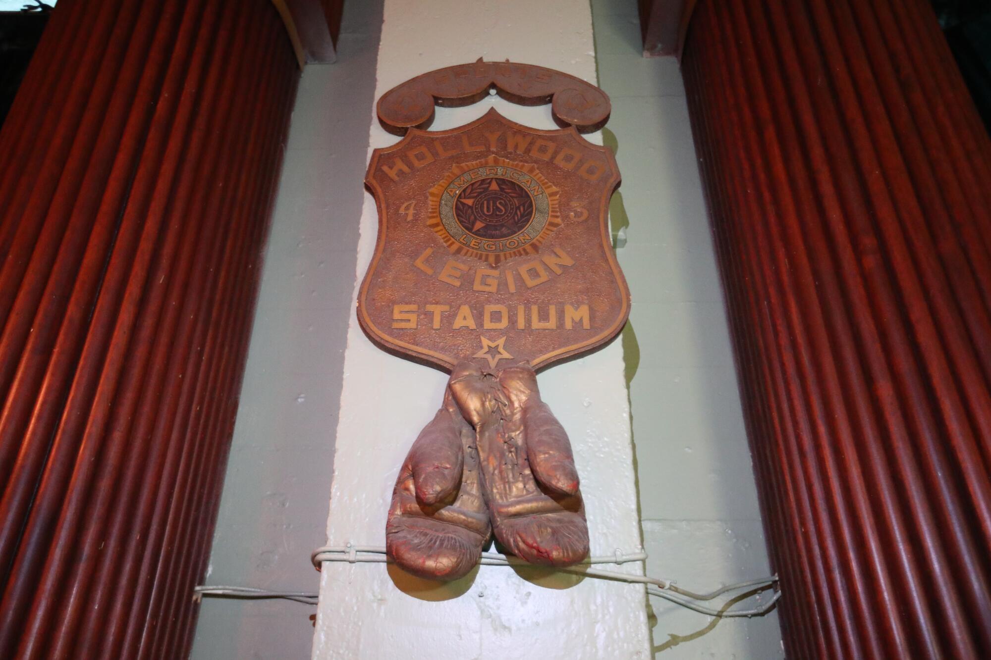 A sign commemorating Hollywood Legion Stadium.