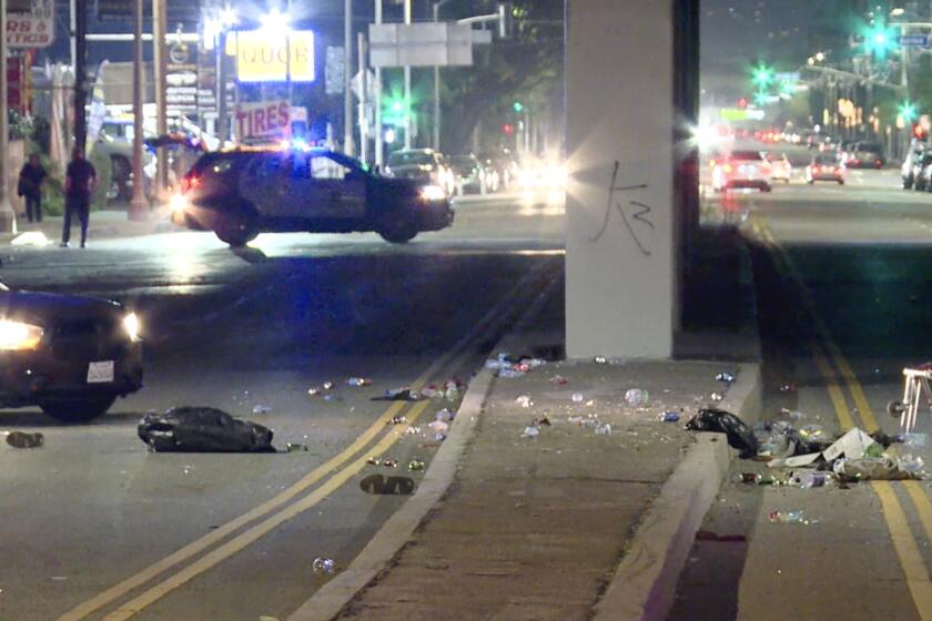 INCIDENT DATE/TIME: 2-24-24 | 10:02 p.m. LOCATION: 13840 W Van Nuys Blvd AREA/CITY: Los Angeles DETAILS: LAFD & LAPD responded to a report of a vehicle vs ped. it was advised that the suspect fled in their vehicle, driving down Van Nuys. Firefighters arrived and found a pedestrian down in the street. Firefighters could be seen doing CPR on the victim. He was taken to an area hospital by LAFD Paramedics in critical condition. A citizen followed the hit & run driver for a short time. Officers were able to obtain the license plate