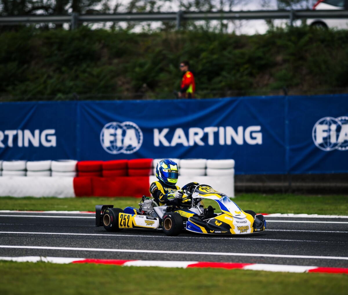 John McLellan, 13, in his Kart car.