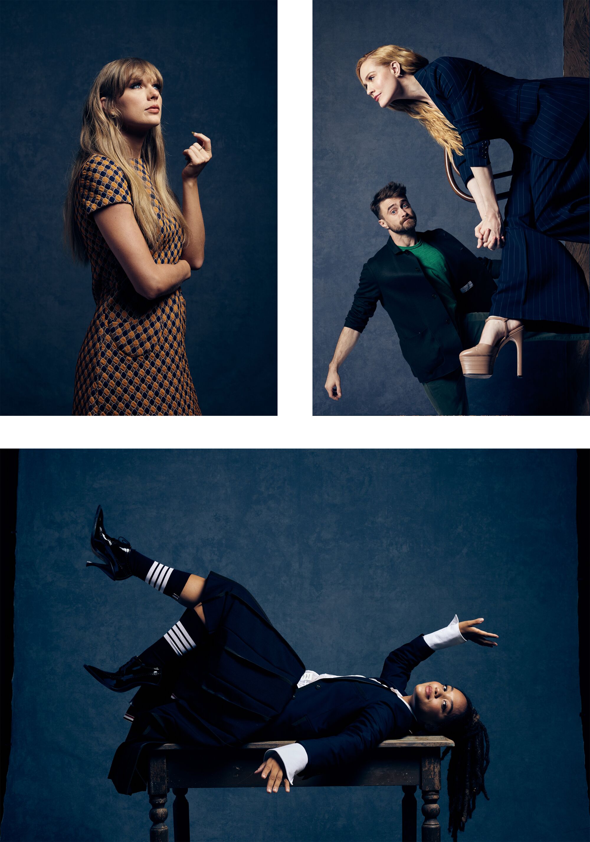 A composite of three portraits