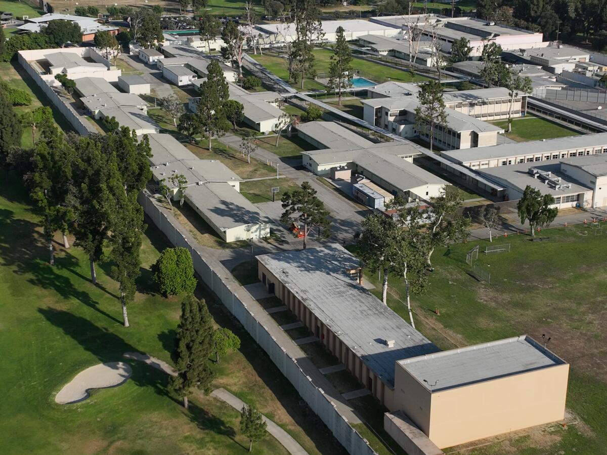 An aerial view of Los Padrinos Juvenile Hall in Downey in 2023.