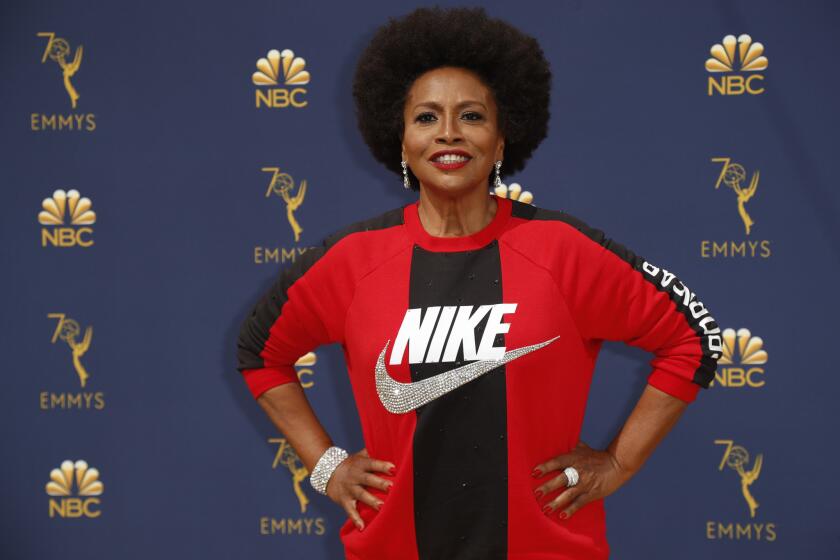 Jenifer Lewis reps Nike and, by extension, Colin Kaepernick on the Emmy red carpet.