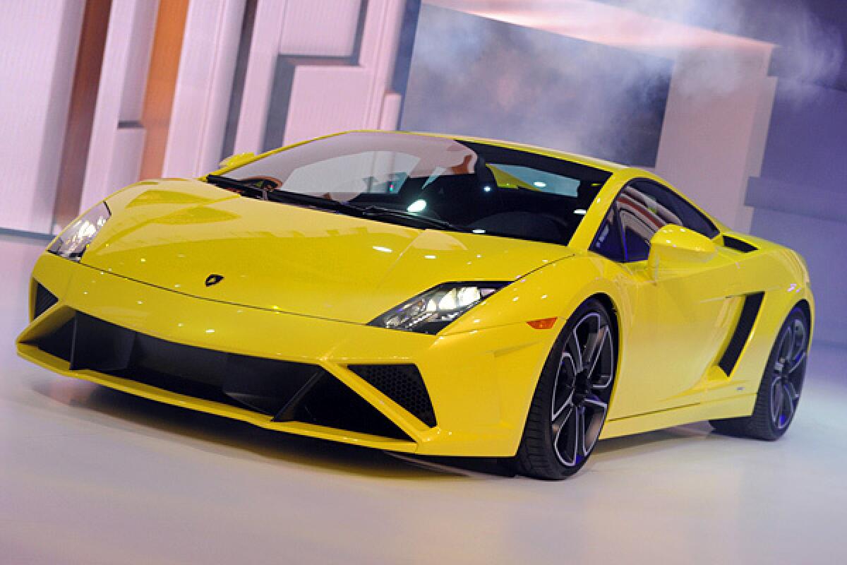 The Lamborghini Gallardo LP 560-4 is presented ahead of the Paris Motor Show at the Volkswagen Group brand presentation in Paris, France.