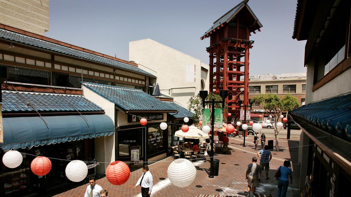 The owners of the Japanese Village, a Little Tokyo shopping area shown in 2007, filed a lawsuit Wednesday against the L.A. County Metropolitan Transportation Authority.