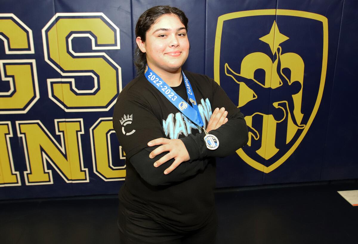 Marina's Destiny Marquez is the CIF State individual wrestling champion in the 235-pound weight class.