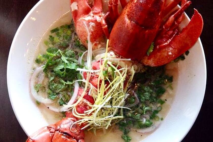 Lobster Pho is considered a signature dish at Smokin' Hot Asian Kitchen in La Jolla.