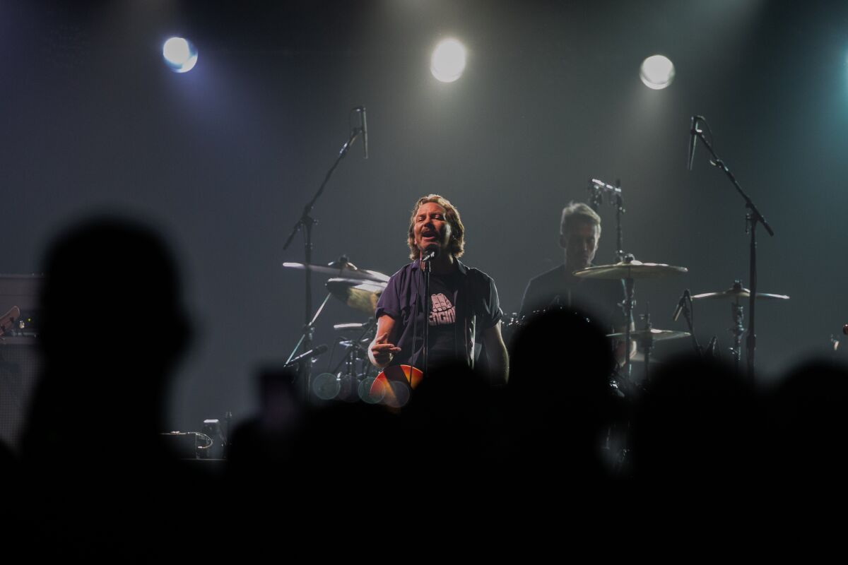 San Diego, CA - May 03: Pearl Jam's Eddie Vedder performs at Viejas Arena on Tuesday, May 3, 2022 in San Diego, CA.