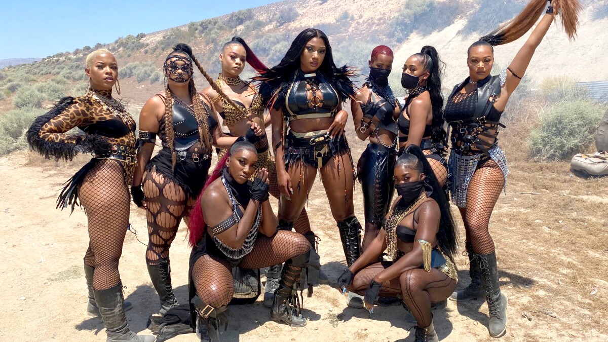 Megan Thee Stallion Wears Sheer Lace Catsuit
