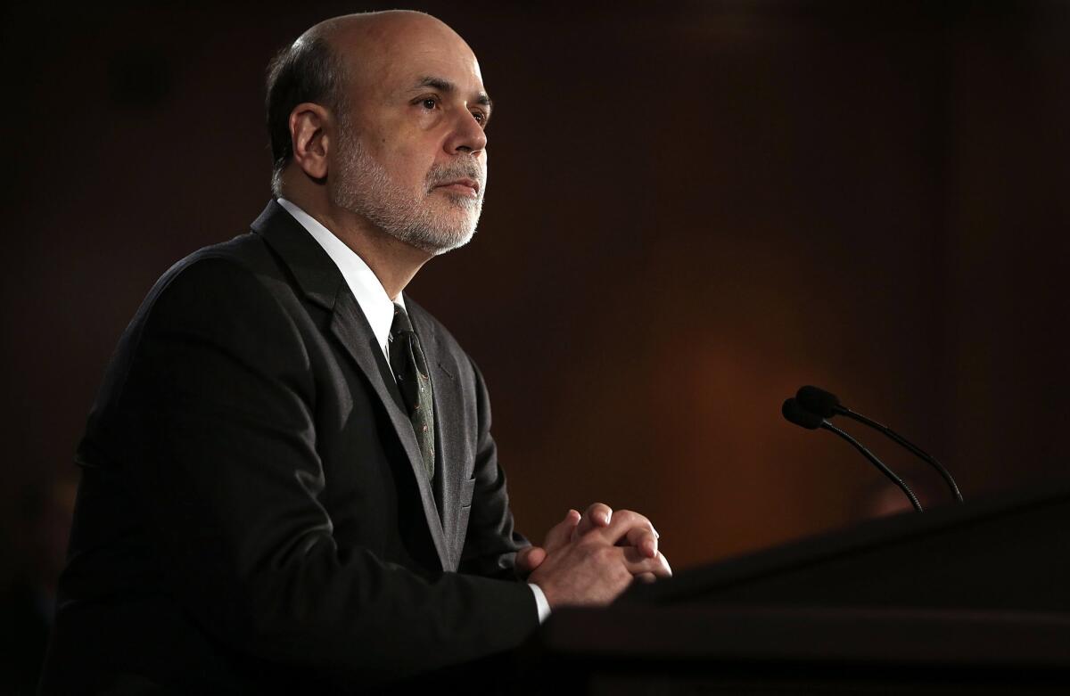 Federal Reserve Chairman Ben S. Bernanke speaks at a news conference in Washington after a two-day meeting of the Federal Open Market Committee, which made no changes to the Fed's monetary policies.