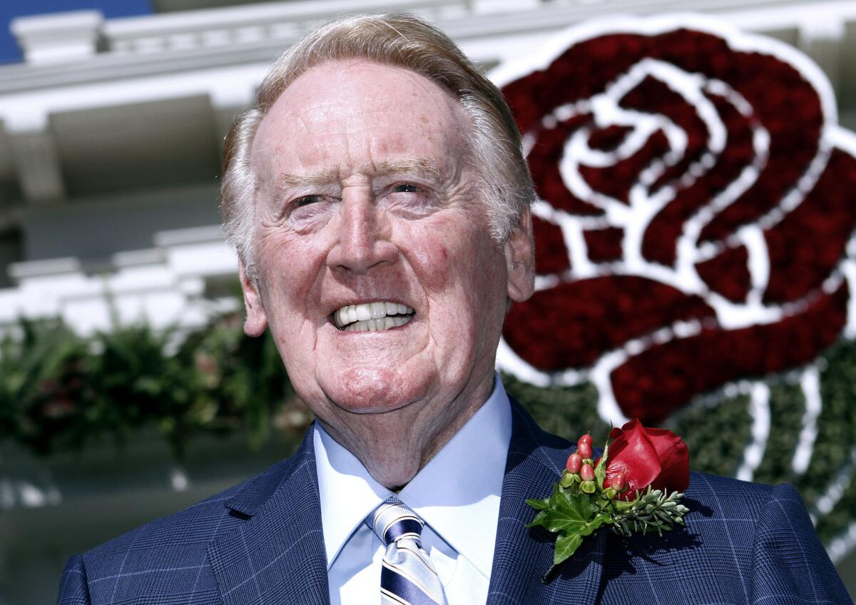 Veteran Dodgers broadcaster Vin Scully was revealed as the Grand Marshal for the 2014 Tournament of Roses Parade during brief ceremony at the Tournament House in Pasadena on Thursday, Sept. 5, 2013.