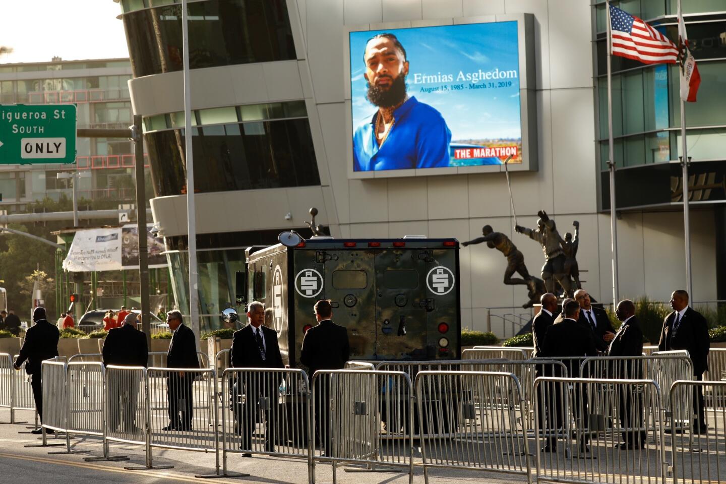 Aerial view of Nipsey Hussle's funeral procession - Los Angeles Times