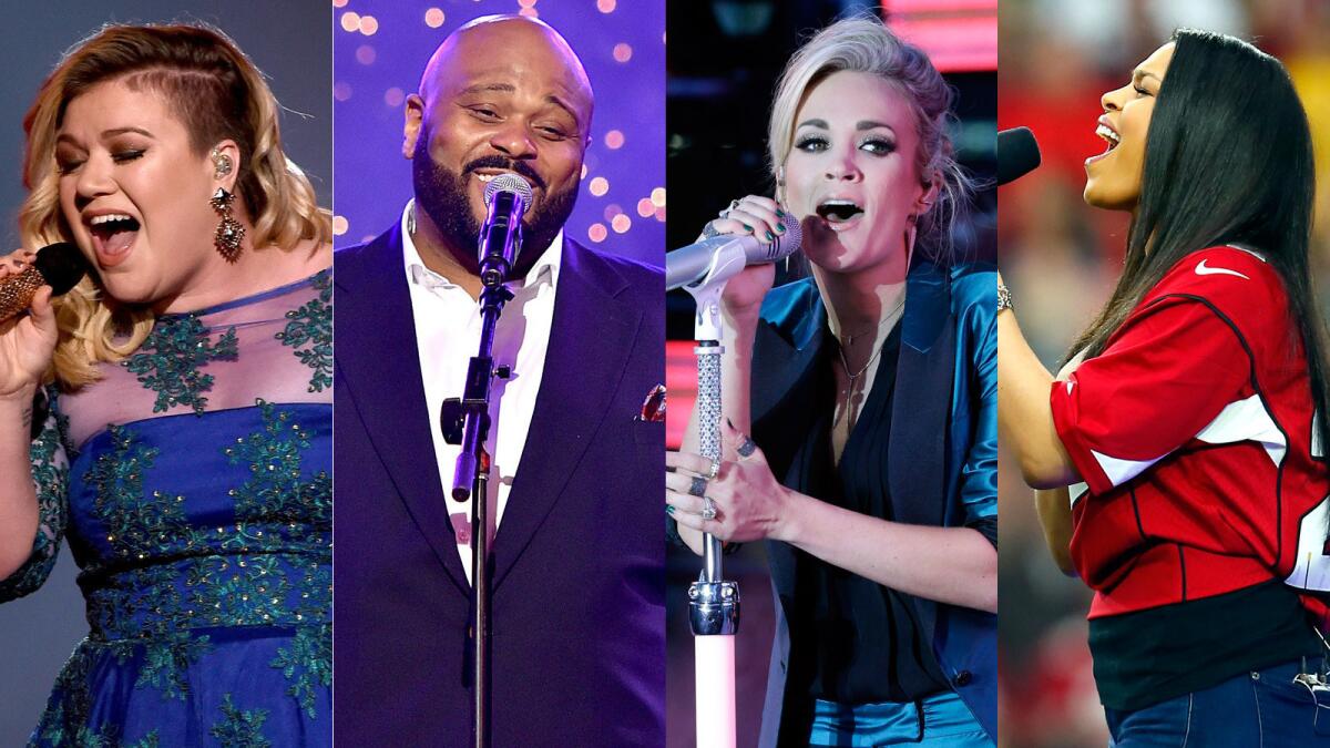 Former "American Idol" winners, from left, Kelly Clarkson, Ruben Studdard, Carrie Underwood and Jordin Sparks are among the franchise's most recognizable talent.