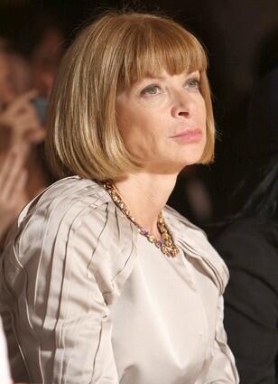 Anna Wintour, Vogue editor in chief, seems a bit bored at Fashion Week. Perhaps she's sick of them by now?