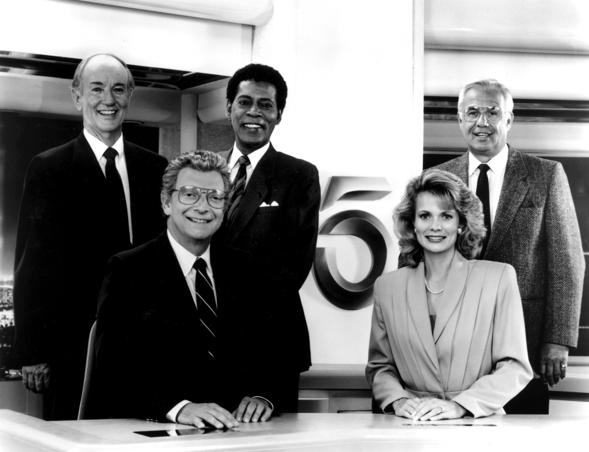 KTLA evening news anchors in 1990. 