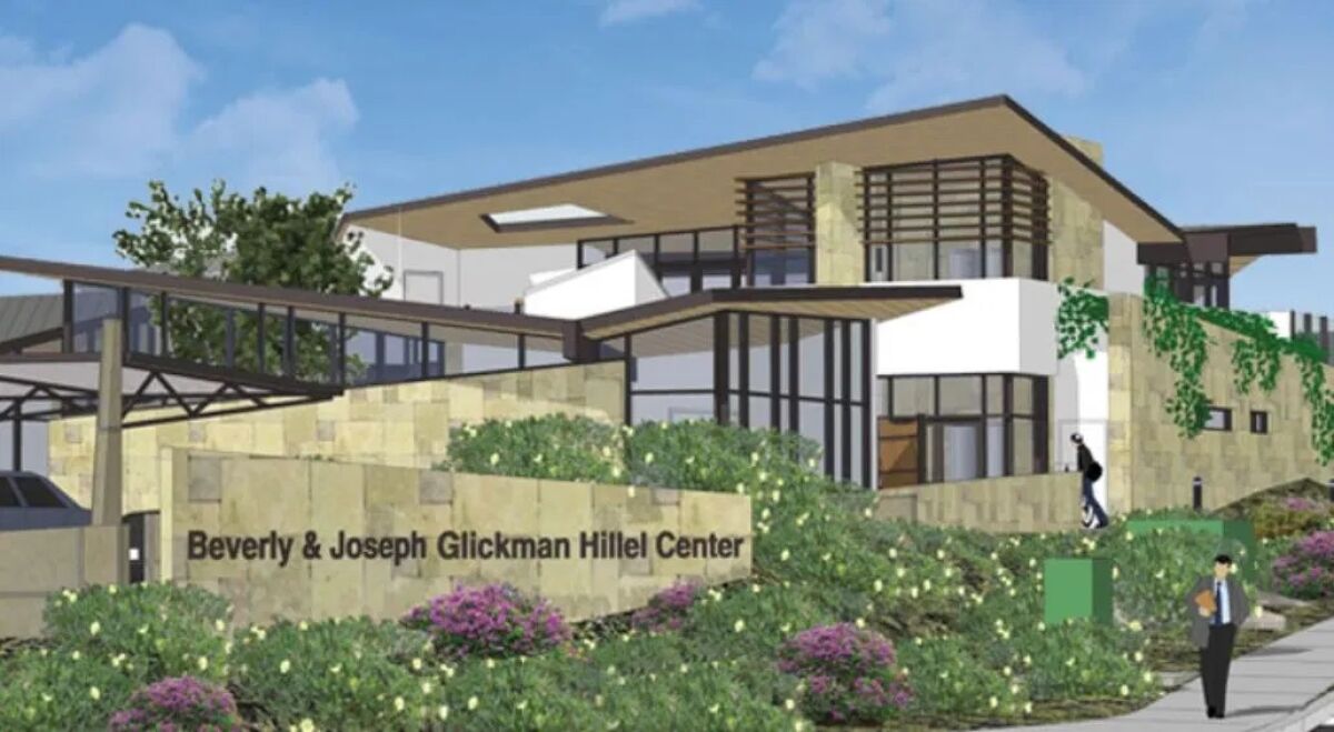 A rendering depicts the planned Beverly & Joseph Glickman Hillel Center in La Jolla.