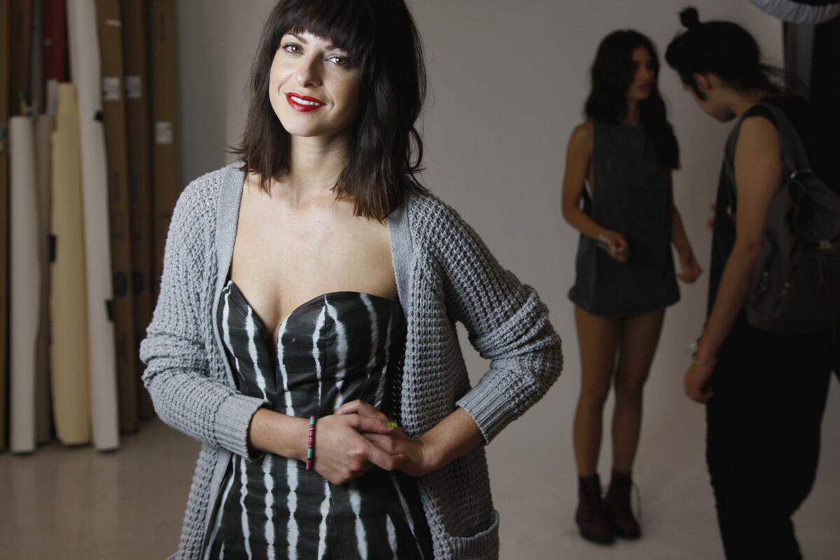 In a file photo from Aug. 14, 2012, Sophia Amoruso, founder of women's retailer Nasty Gal, is shown in a photo studio in downtown Los Angeles.