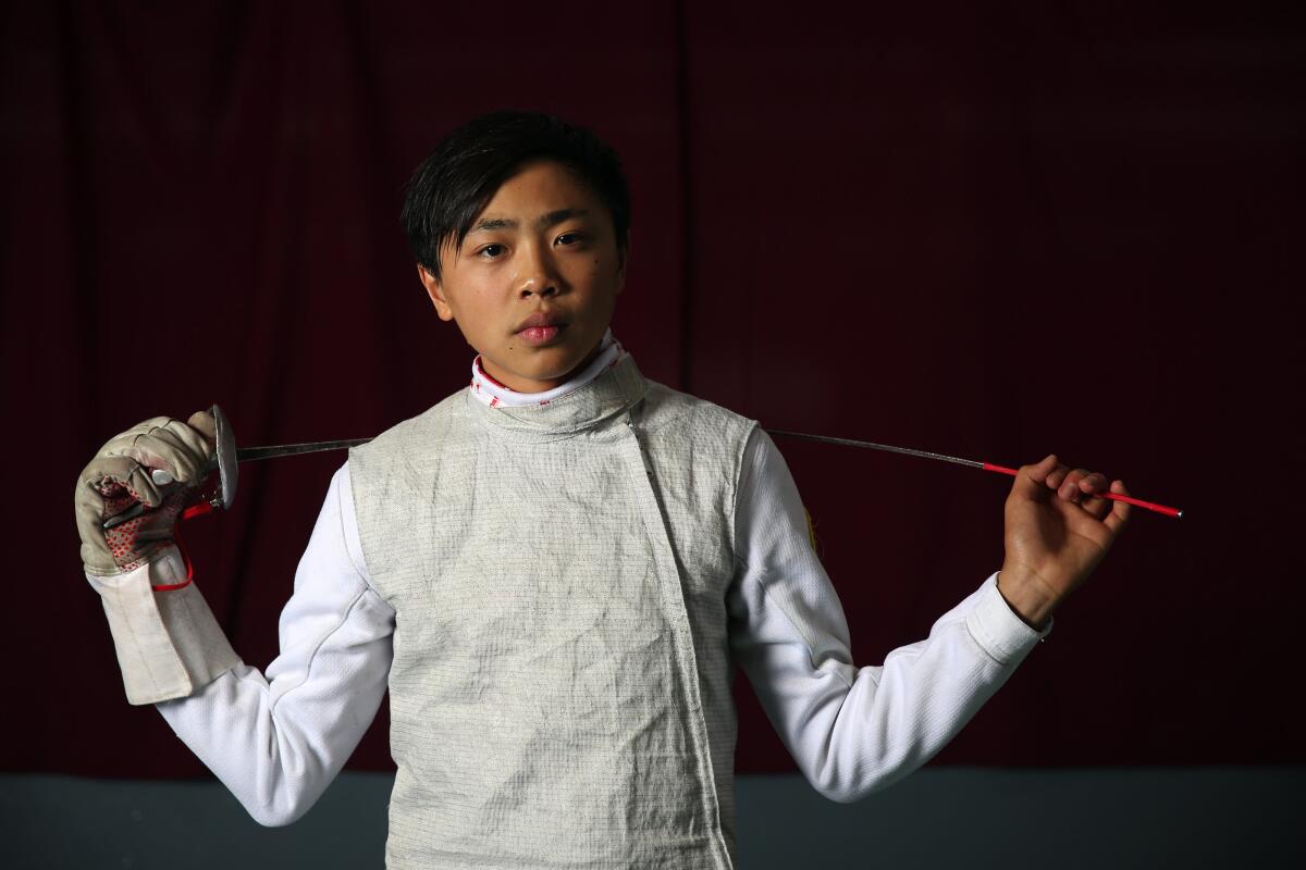 Fencer Bryce Louie in 2019.
