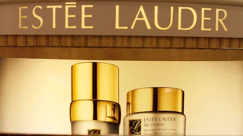 Estee Lauder products are displayed at a department store in 2011.