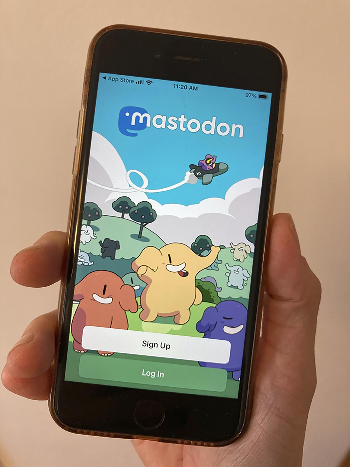 The Mastodon site is shown on a smart phone in Oakland, Calif., on Friday, Nov. 11, 2022. Sites like Mastodon and even Tumblr are emerging as new (or renewed) alternatives to Twitter. (AP Photo/Barbara Ortutay)