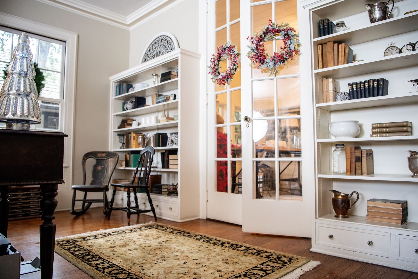 Wreaths in Saeta's craft room are among 18 that hang throughout the house.