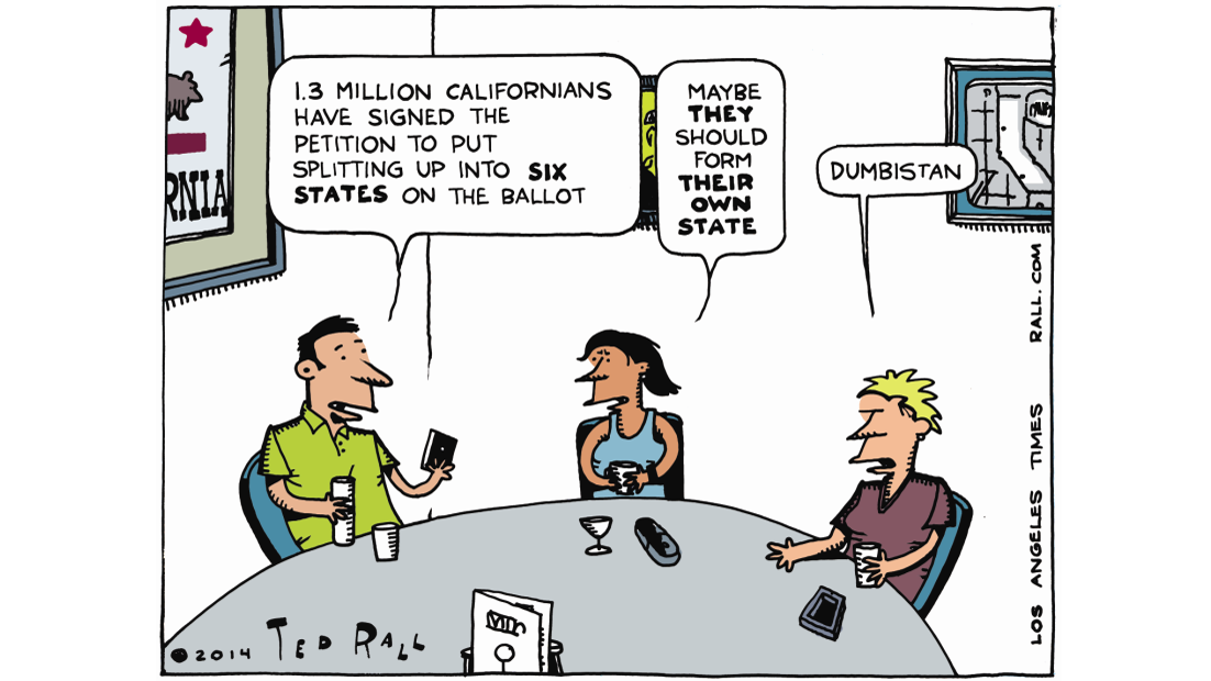 On support for splitting California into six states ...