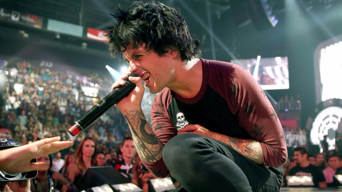 Frontman Billie Joe Armstrong of Green Day performs at the 2012 iHeartRadio Music Festival in Las Vegas.