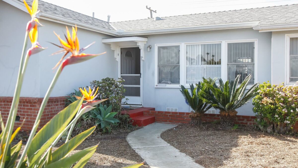 The newly opened Moishe House on Myers Street in Oceanside is an older three-bedroom home between the beach and train tracks. It has an open-door policy for visitors.