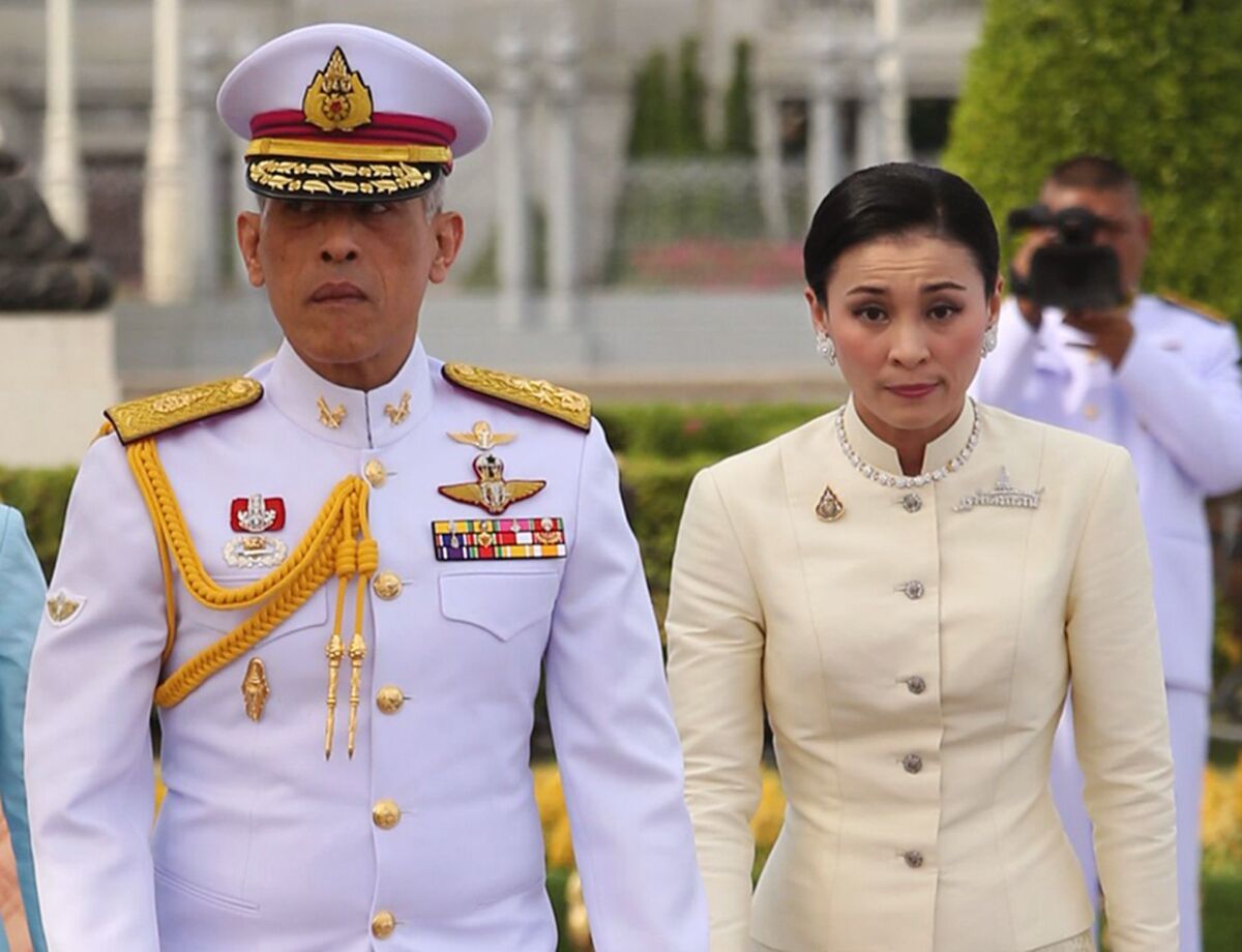 King Maha Vajiralongkorn and Queen Suthida participate in the king's coronation in Bangkok in May 2019.