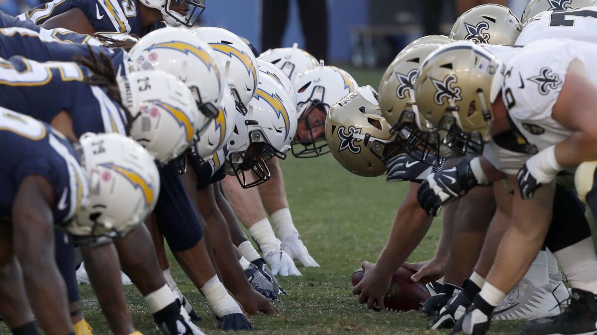 Chargers and New Orleans Saints face off in a preseason game at StubHub Center in Carson on Saturday.