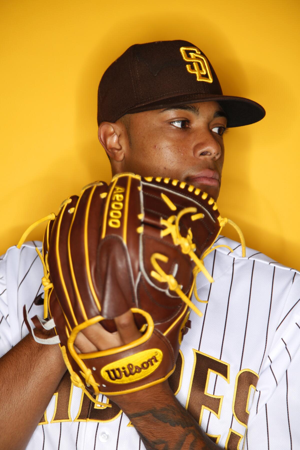 This is a 2021 photo of Pedro Avila of the San Diego Padres baseball team.  This image reflects the San Diego Padres active roster as of Wednesday,  Feb. 24, 2021 when this