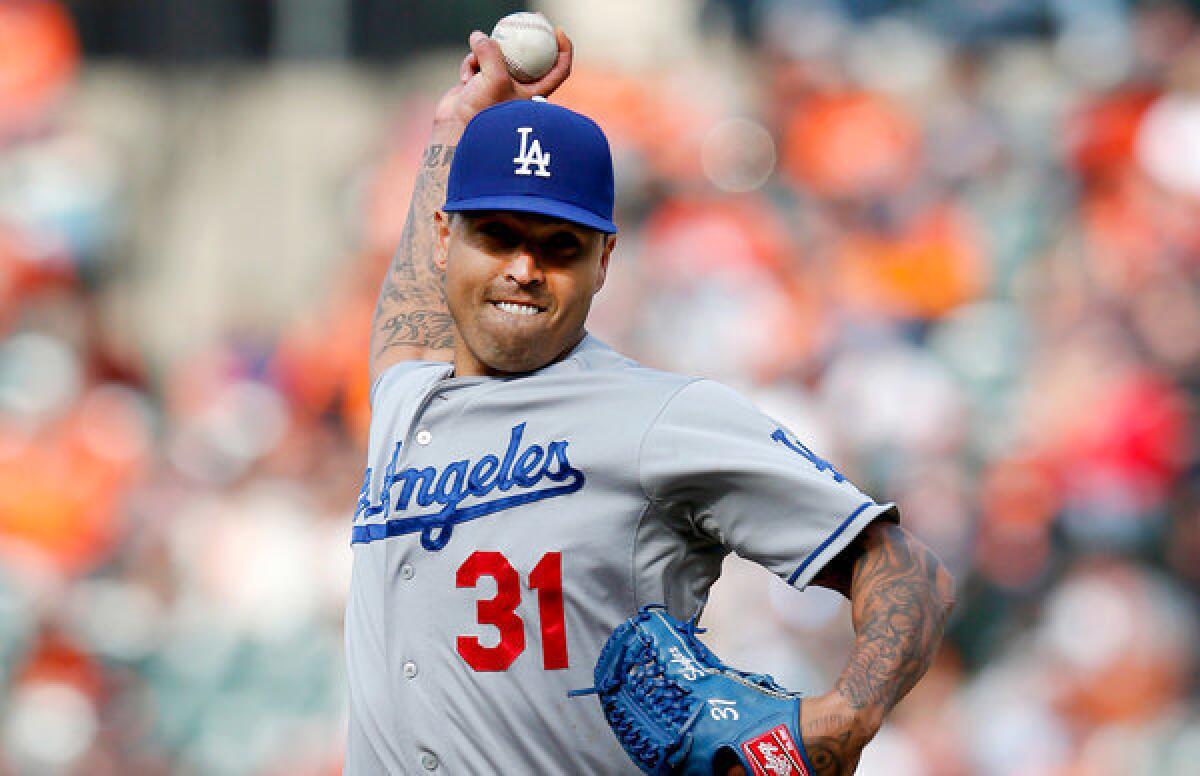 Dodgers closer Brandon League has four blown saves and an earned-run average of 6.00 in 24 appearances this season.