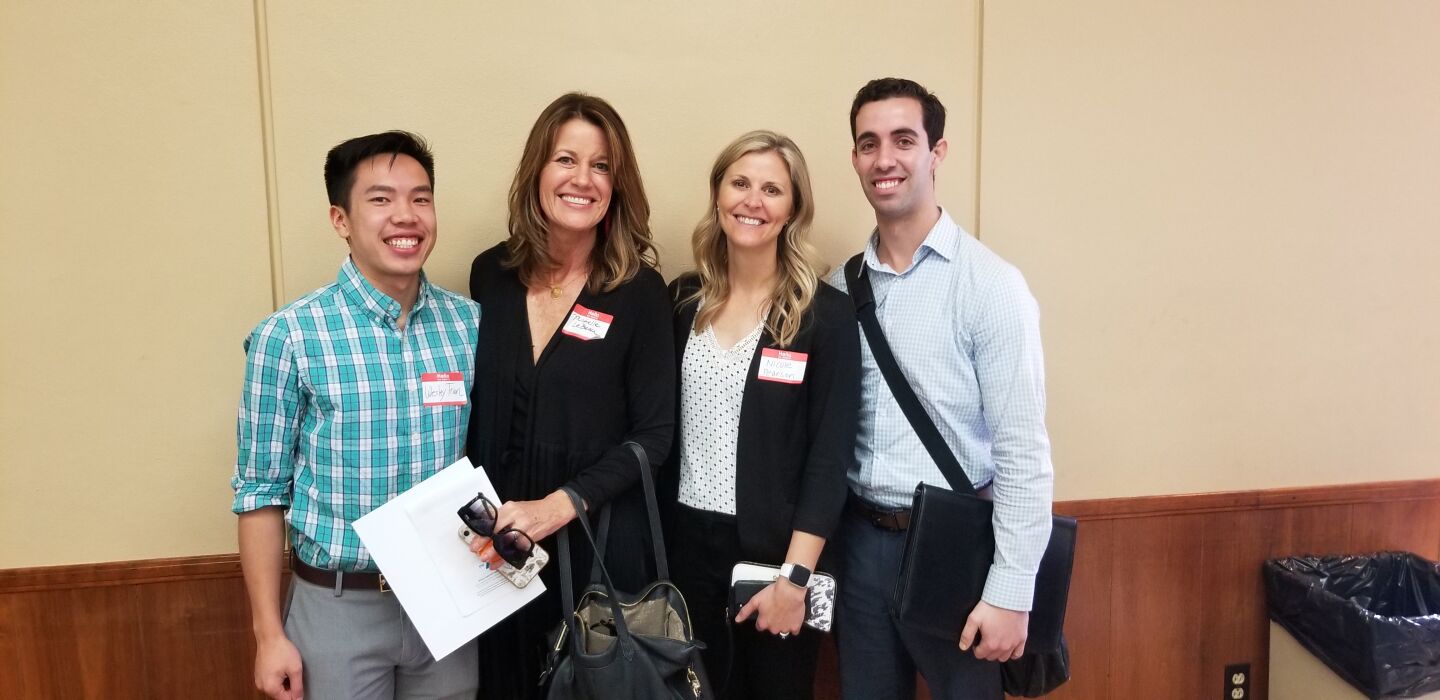 Wesley Tran and Michelle LeBeau (San Diego Rescue Mission), Nicole Pearson and Anthony Camara (with Thrivent)
