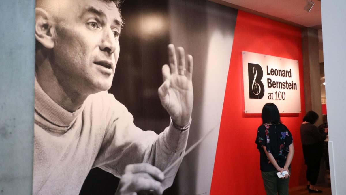"Leonard Bernstein at 100," curated by the Grammy Museum and on view at the Skirball Cultural Center, contains more than 150 objects from the composer and conductor's life.