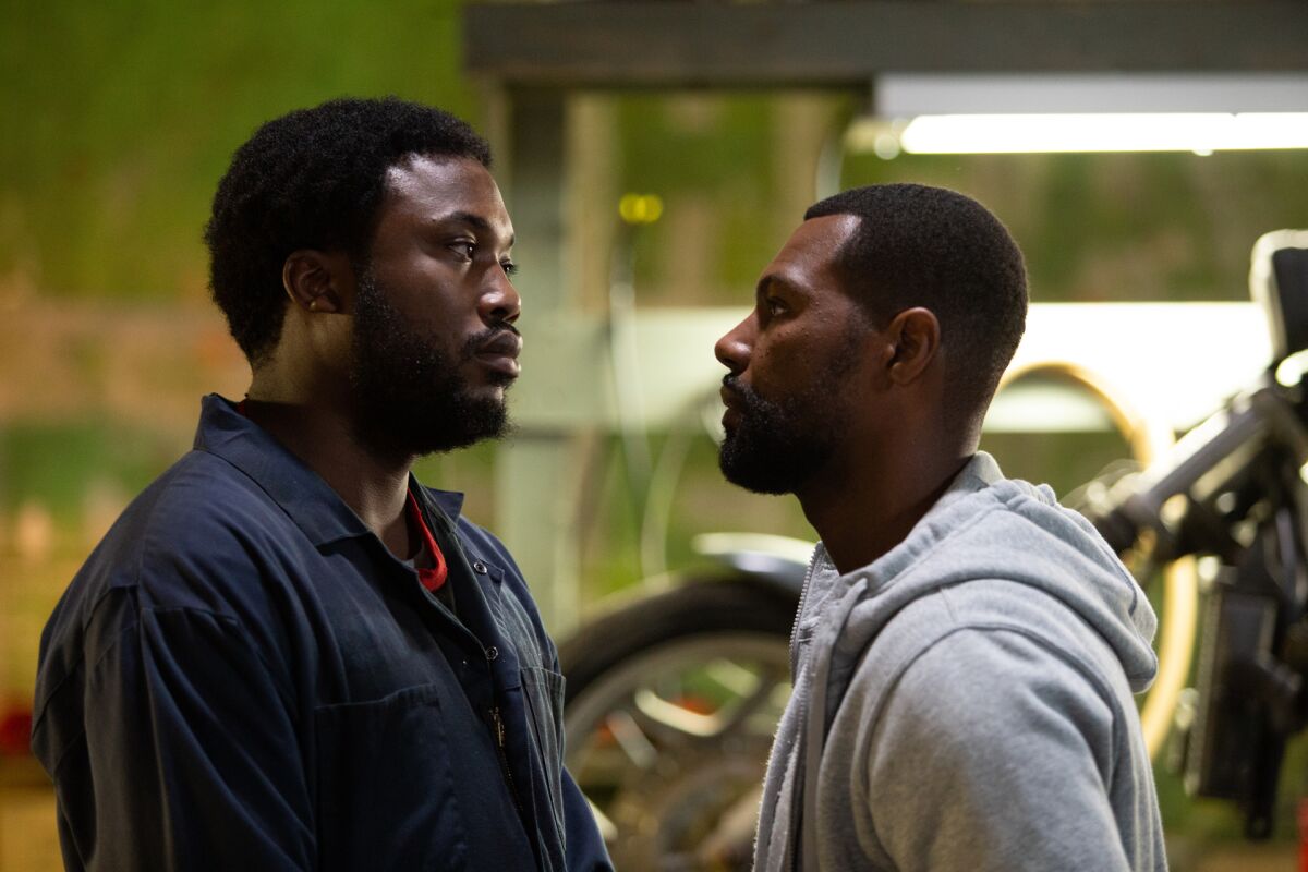 Meek Mill and Will Catlett in the movie "Charm City Kings."