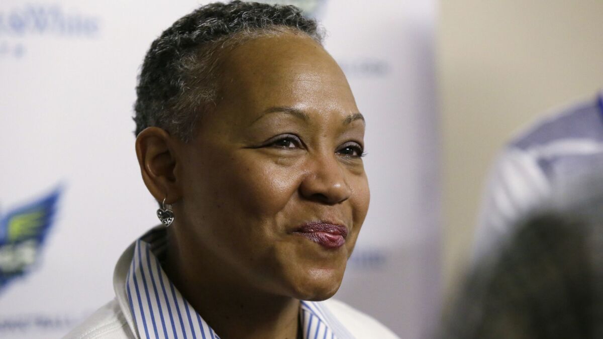 Lisa Borders, pictured here in 2016 during her tenure as WNBA president, was recently named the first president and CEO of Time's Up.