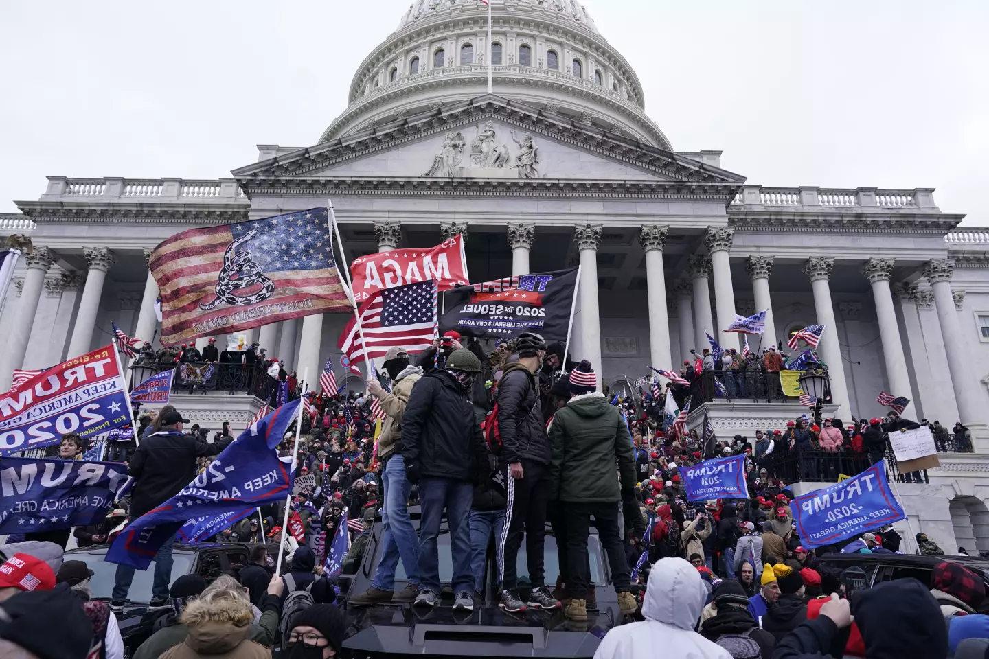 A pro-Trump crowd gathers outside the U.S. Capitol before the insurrection on Jan. 6.(Kent Nishimura / Los Angeles Times)