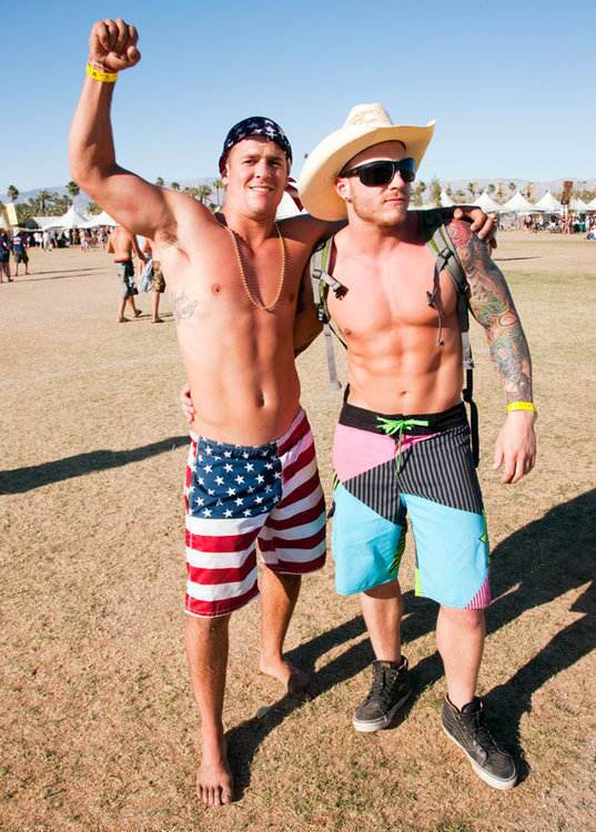 Nick Carter, 21, left, wears "a little red white and blue." "Just trying to get weirder, kid," said Carter. Richard Day, right, simply said, "all day every day."