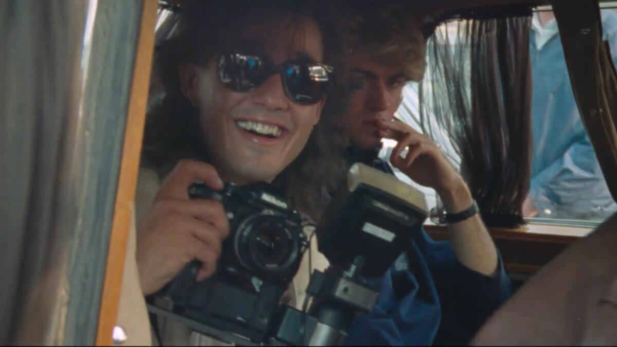 Andrew Ridgeley, left, and George Michael in the documentary "Wham!"