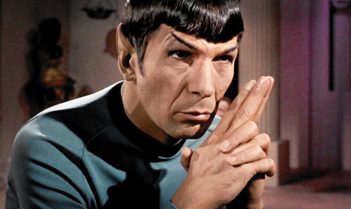 Leonard Nimoy as Mr. Spock in the "Star Trek" episode "Plato's Stepchildren."