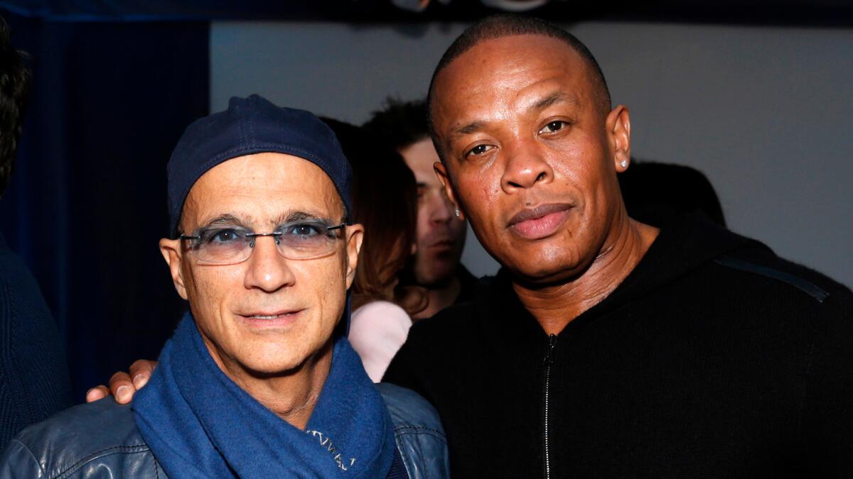 Beats co-founders Jimmy Iovine, left, and Dr. Dre were accused of double-crossing former partner Noel Lee.