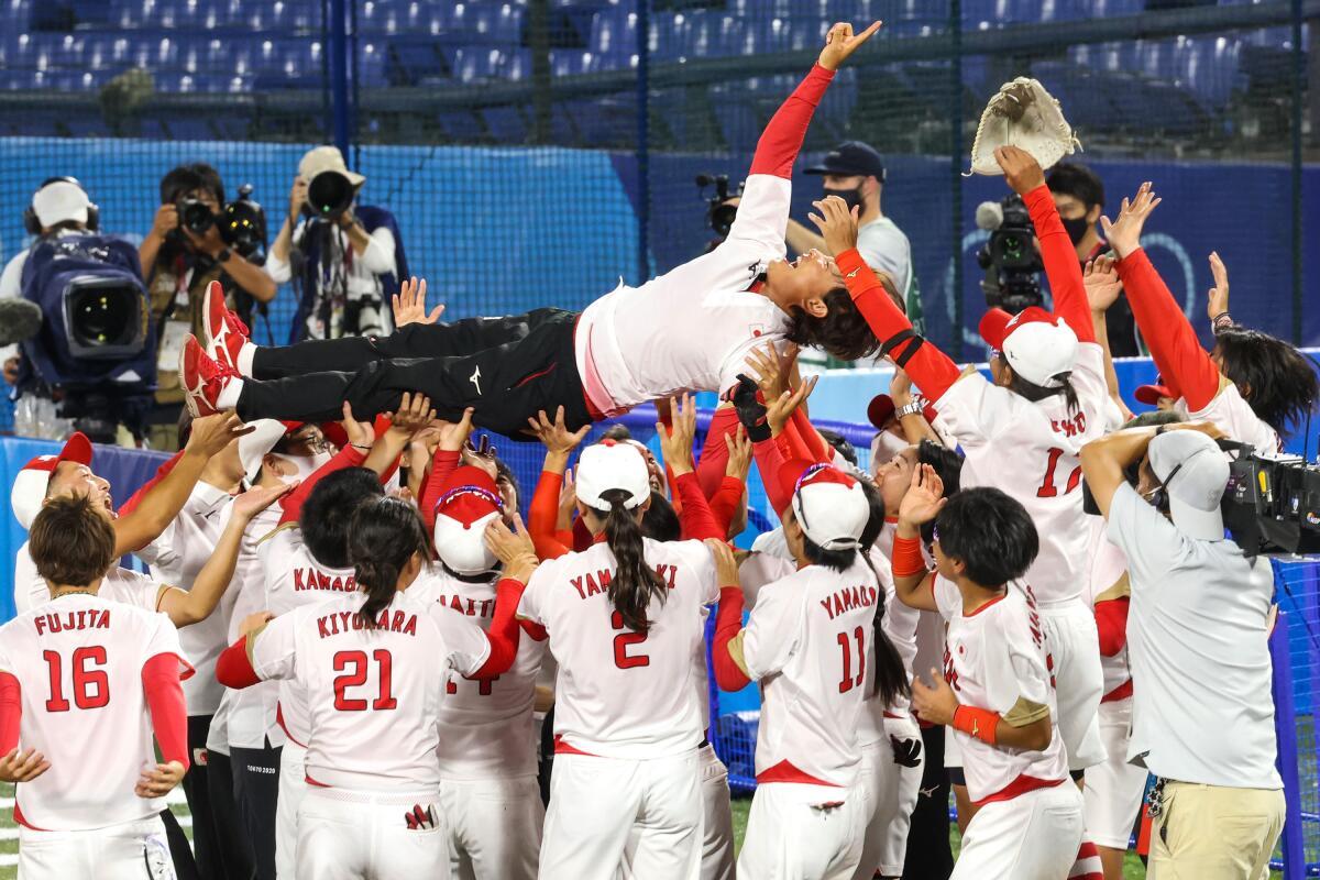 Team Japan celebrates 