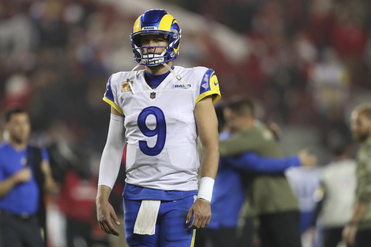 Los Angeles Rams quarterback Matthew Stafford (9)
