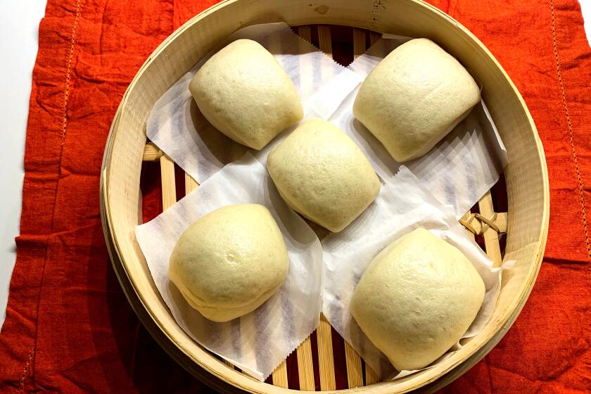LOS ANGELES, CA.,(April 2, 2020) Mantou steamed Chinese buns (Geneveive Ko/Los Angeles Times)