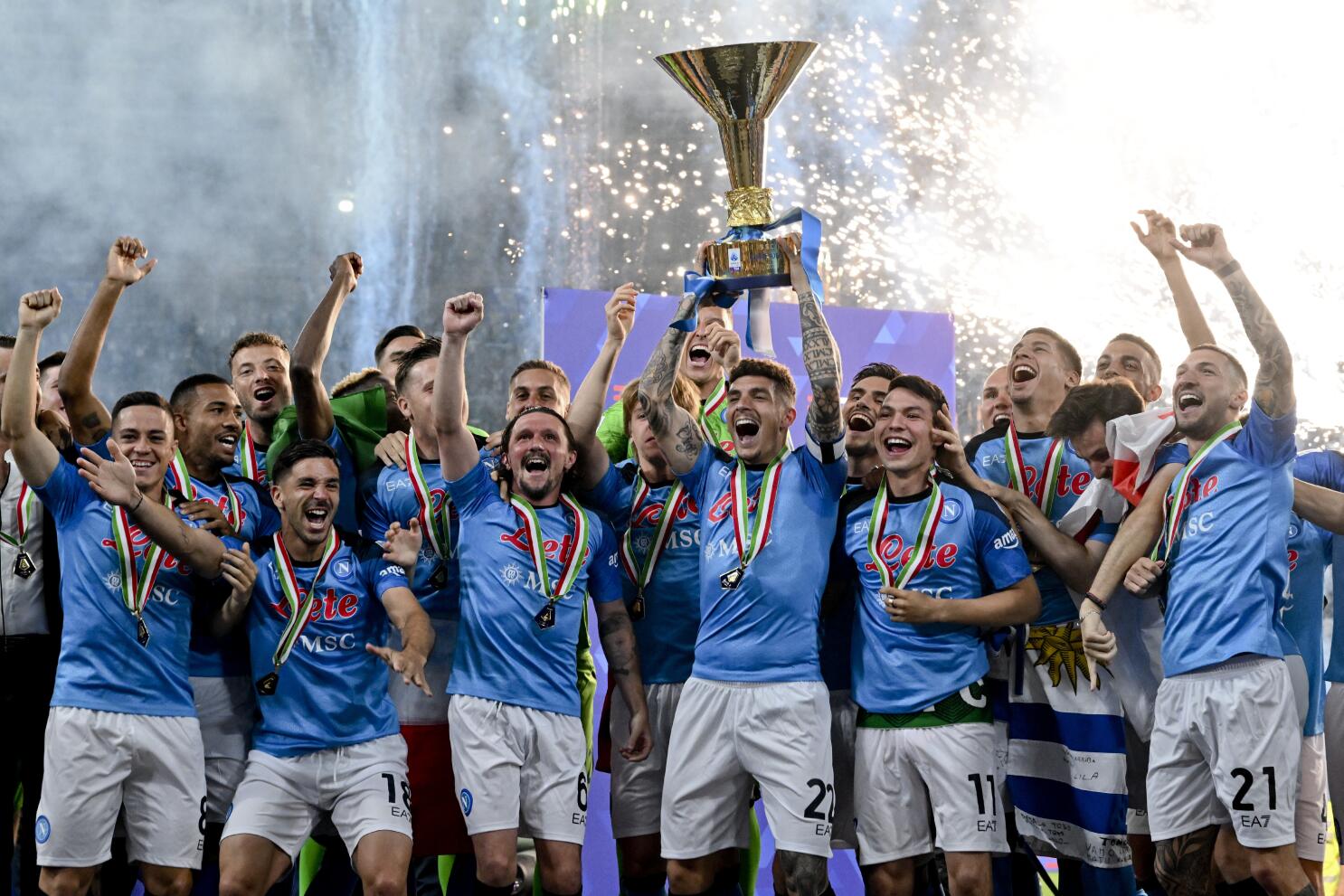 Di Lorenzo becomes 1st Napoli player to lift Serie A trophy in 33