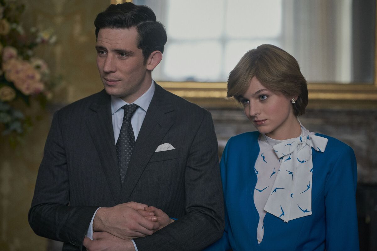 Josh O'Connor and Emma Corrin star as Prince Charles and Princess Diana in Season 4 of "The Crown."