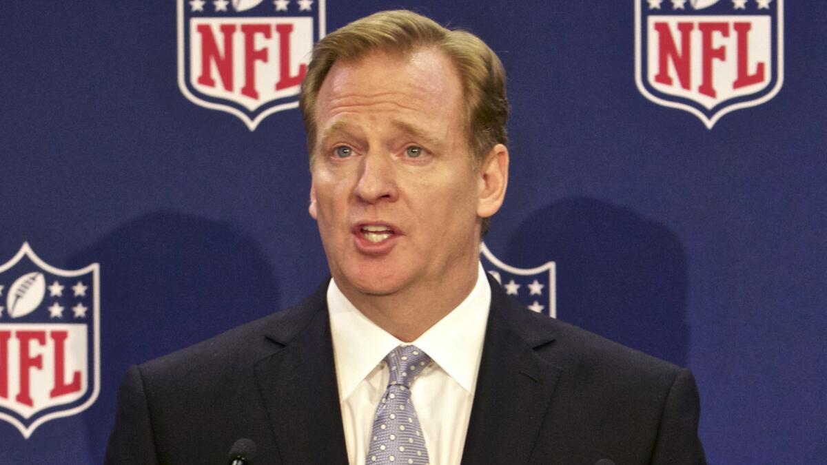 NFL Commissioner Roger Goodell speaks at a news conference on Dec. 10. Goodell is expected to soon have the NFL focus on identifying a stadium site in the Los Angeles area.