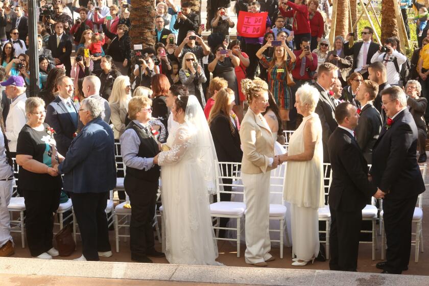Gay couples wed at Orlando City Hall Tuesday morning. January 6, 2015 . B584282125Z.1 George Skene/Orlando Sentinel