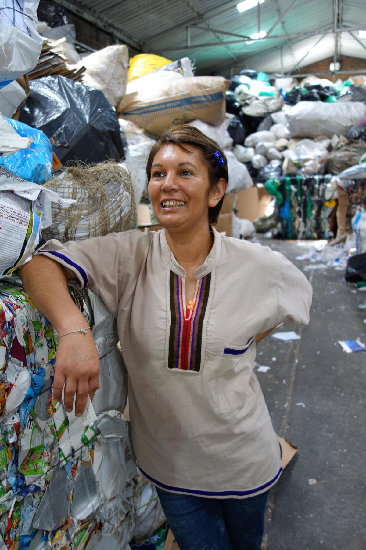 Nohra Padilla, who heads the Assn. of Bogota Recyclers, has won a $150,000 Goldman Environmental Prize for her work in promoting recycling.