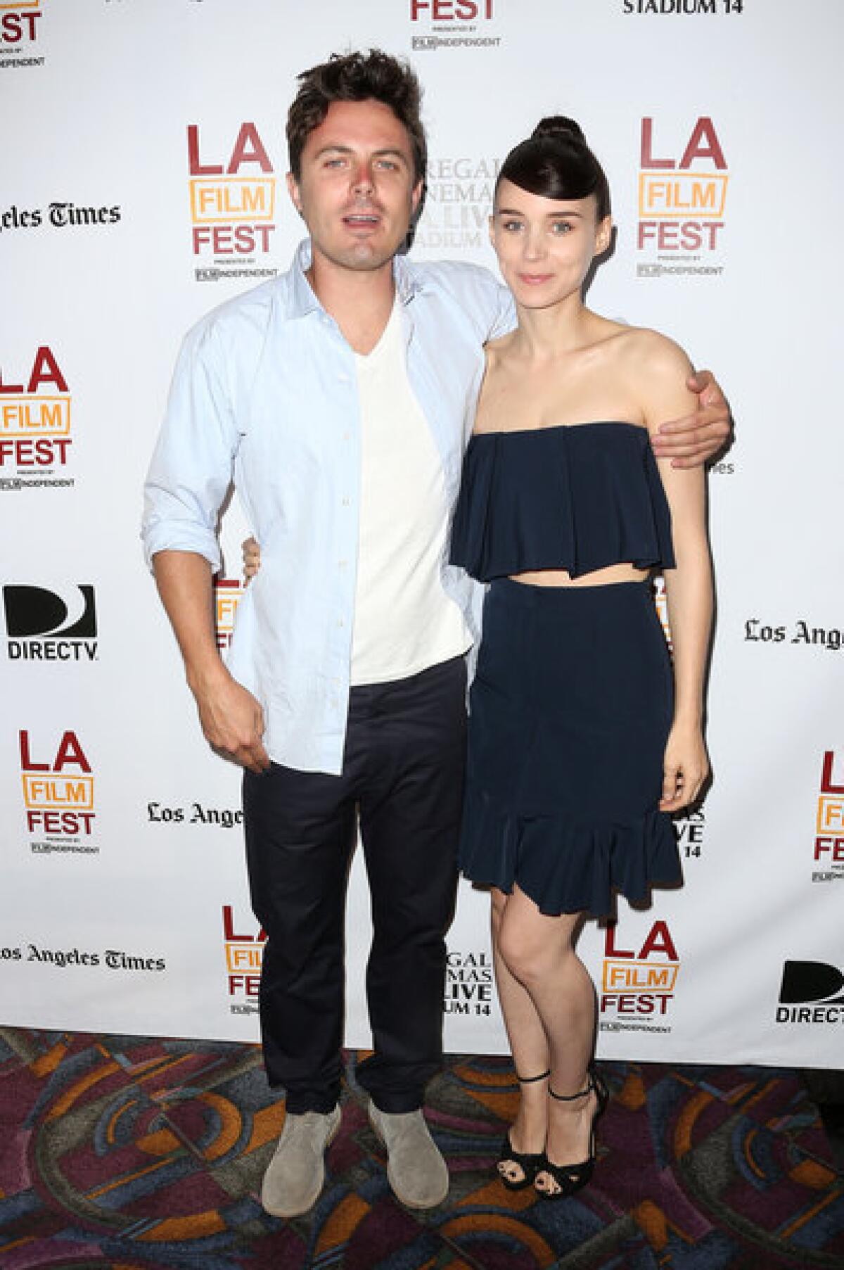 Casey Affleck, left, and Rooney Mara at the 2013 Los Angeles Film Festival screening of "Ain't Them Bodies Saints."